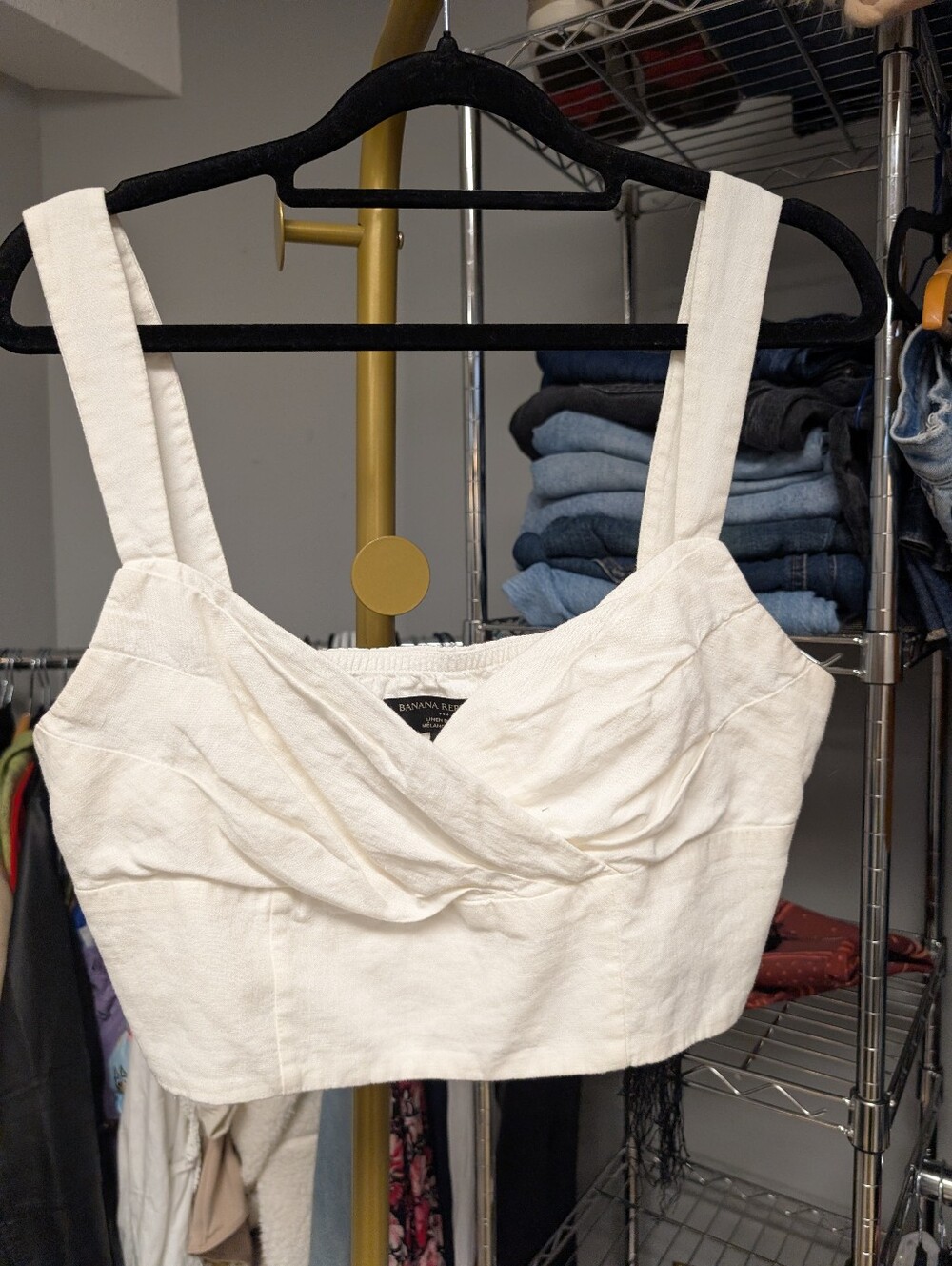 Banana republic linen top size 8